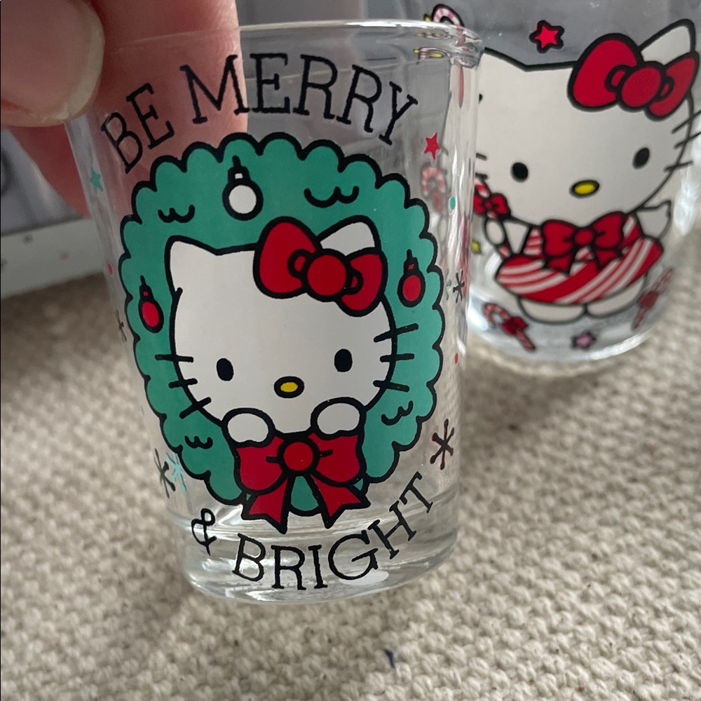 Hello Kitty Festive Shot Glass Collection - Red, Green, White - Picture 3 of 5